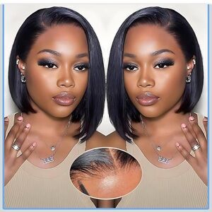 Wear and Go Glueless Bob Wig Human Hair Pre Plucked Pre Cut 180% Density 5x5 HD